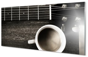 Obraz na skle coffee gitara 100x50 cm