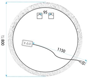 Tutumi Tutumi, LED krištáľové zrkadlo 80cm, model 108, HOM-02701