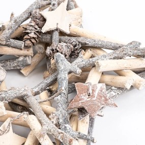 Vianočná drevená hviezda Whitewood, 25 cm