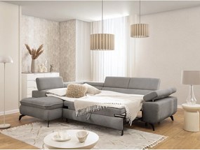 Svetlosivá ženilková rohová pohovka (ľavý roh/do L) Marbeya – Ropez