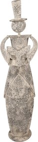 Šedá antik dekorácia figurína anjel s knihou - 27*20*107 cm