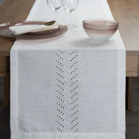 EUROFIRANY BEHÚŇ NA STÔL INES7 40X180 CM SVETLOKRÉMOVÝ