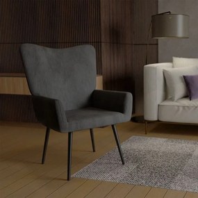 Pohodlné manžetové kreslo z manšestru, sivé