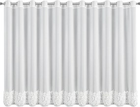 ZÁCLONA NA KRÚŽKOCH EVA MINGE ROSES8 400X160 CM BIELA