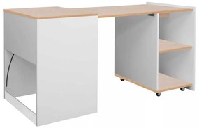 Rozkladací písací stôl Ternant, dub / biela