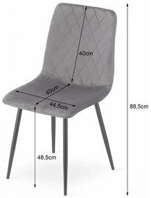 Kreslo TURIN - svetlosivý zamat