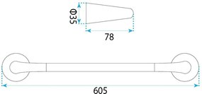 Rea Vibe, vešiak na uterák 60cm, 16201, medená matná, REA-60101