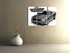 Ručne maľovaný POP Art obraz FORD MUSTANG 3 dielny  fm2