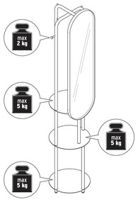 Stojaca vešiaková stena s veľkým zrkadlom