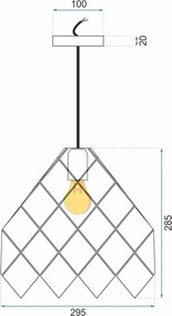 Toolight Toolight, závesná kovová stropná lampa 1xE27 APP338-1CP, čierna, OSW-05019