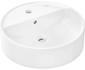 HANSGROHE Xuniva S okrúhla umývadlová misa s otvorom, s prepadom, priemer 450 mm, biela, s povrchom SmartClean, 61076450
