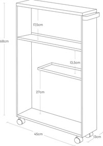 Biely kovový kúpeľňový regál 47,5x68 cm Tower – YAMAZAKI