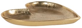 Zlatý dekoratívne tanier z hliníka v tvare srdca L - 25 * 24 * 3 cm