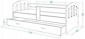 GL Detská posteľ Hana Biela Variant veľkosť postele: 140x80