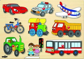 Woody Puzzle na doske - Vozidlá