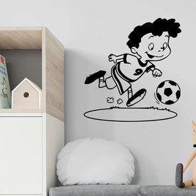 Veselá Stena Samolepka na stenu na stenu Chlapček futbalista Farba: černá