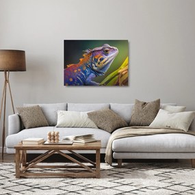Sklenený obraz - Sfarbený leguán (70x50 cm)