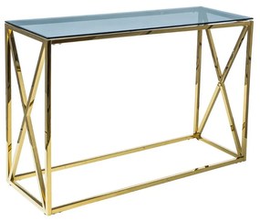 KONZOLA ZENON ZLATÁ + DÝMOVÉ SKLO 120 cm
