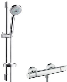 Hansgrohe Croma 100, sprchový set s termostatom, 3 prúdy, tyč 650 mm, chrómová, HAN-27086000