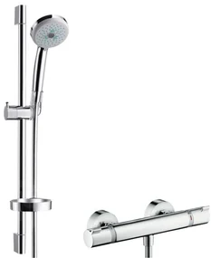 Hansgrohe Croma 100, sprchový set s termostatom, 3 prúdy, tyč 650 mm, chrómová, HAN-27086000