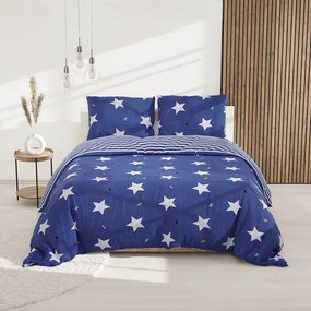 Bavlnené obliečky WHITE STARS modré