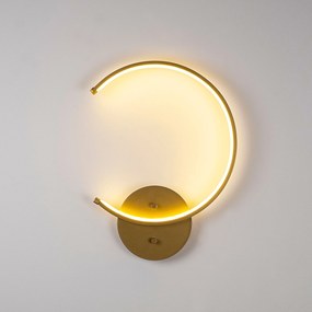 Nástěnné LED svítidlo Moon zlaté