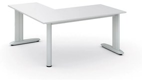Rohový kancelársky písací stôl PRIMO FLEXIBLE, 1600 x 1600 mm, biela