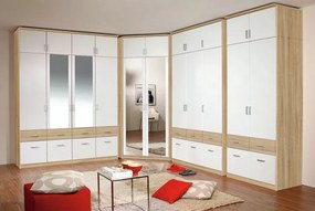 Šatníková skriňa Bremen, 181 cm, dub sonoma/biela