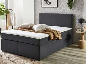 Posteľ boxspring Aston 140x200 cm, antracitovo šedá látka