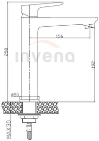 Invena Dokos, vysoká umývadlová batéria, chróm, INV-BU-19-W01-V