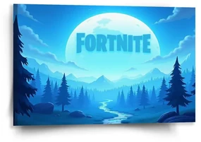Sablio Obraz FORTNITE Modré údolie s mesiacom - 60x40 cm