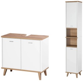 Livarno home Skrinka pod umývadlo Corfu + Vysoká skrinka do kúpeľne Corfu (800011626)