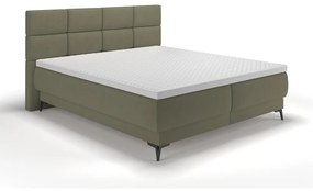 Manželská kontinentálna posteľ 140 cm Riviera 140 (s roštom a matracom) (s úl. priestorom) (zelená + čierna). Vlastná spoľahlivá doprava až k Vám domov. 1099650