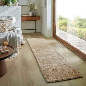 Flair Rugs, Behúň Drew Braid Border Natural, 60x230, béžová, chodba / predsieň