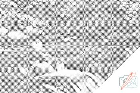 Gario Bodkovanie Prúd Hylaty Rozmery: 120 x 80 cm, Rámovanie: S vnútorným rámom, Farba bodiek: Modrá