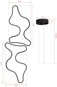 Stropní LED svítidlo DUPLE ARTISAN černé/studená bílá