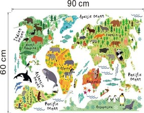 Veselá Stena Samolepka Detská mapa Sveta