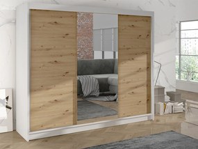 Šatníková skriňa Galiana I (biely + dub artisan). Vlastná spoľahlivá doprava až k Vám domov. 1059841