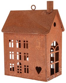Kovový svietnik Rustic House, 15 x 9,5 x 23 cm, 23 cm