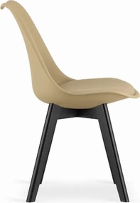 AKCIA Béžová stolička BALI MARK s čiernymi nohami II. akosť