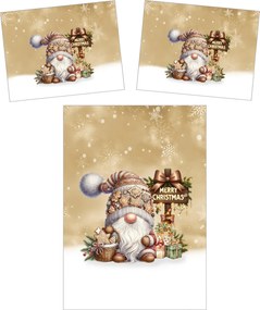 3D obliečky z mikrovlákna GINGER GNOME hnedé Rozmer obliečky: 70 x 90 cm | 140 x 200 cm