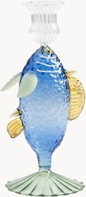 Ručne vyrobený svietnik z borosilikátového skla Fish
