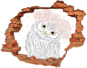 Diera 3D fototapeta nálepka Owl v veniec nd-c-104896782