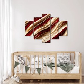 Obraz - Zlato - biela textúra (150x105 cm)