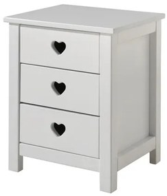 Dizajnový nočný stolík Amori z masívu a MDF borovica biela 45cm