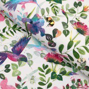 Biante Bavlnený štvorcový obrus Sandra SA-495 Dúhové kolibríky medzi kvetmi 60x60 cm