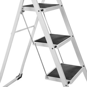 Skladacie schodíky STEP, 3 stupne, max. 150kg, biela/čierna SongmicsHome