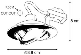 Sada 6 vstavaných bodových svetiel bielych sklápateľných - Cisco
