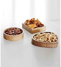 Dekoratívny drevený úložný box v prírodnej farbe ø 11x3 cm Circle S – LIND DNA