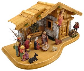 AMADEA Drevený betlehem BEZ FIGURÍK 50 cm